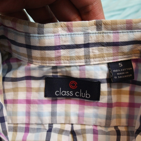 Boy's Size 5 Plaid Button Down Collar Woven Shirt - Picture 4 of 4